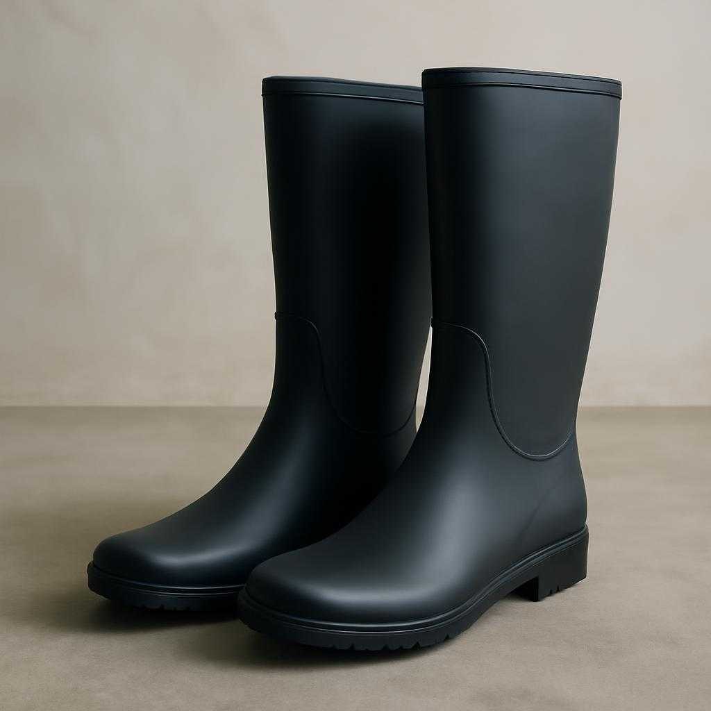 черные резиновые сапоги женские